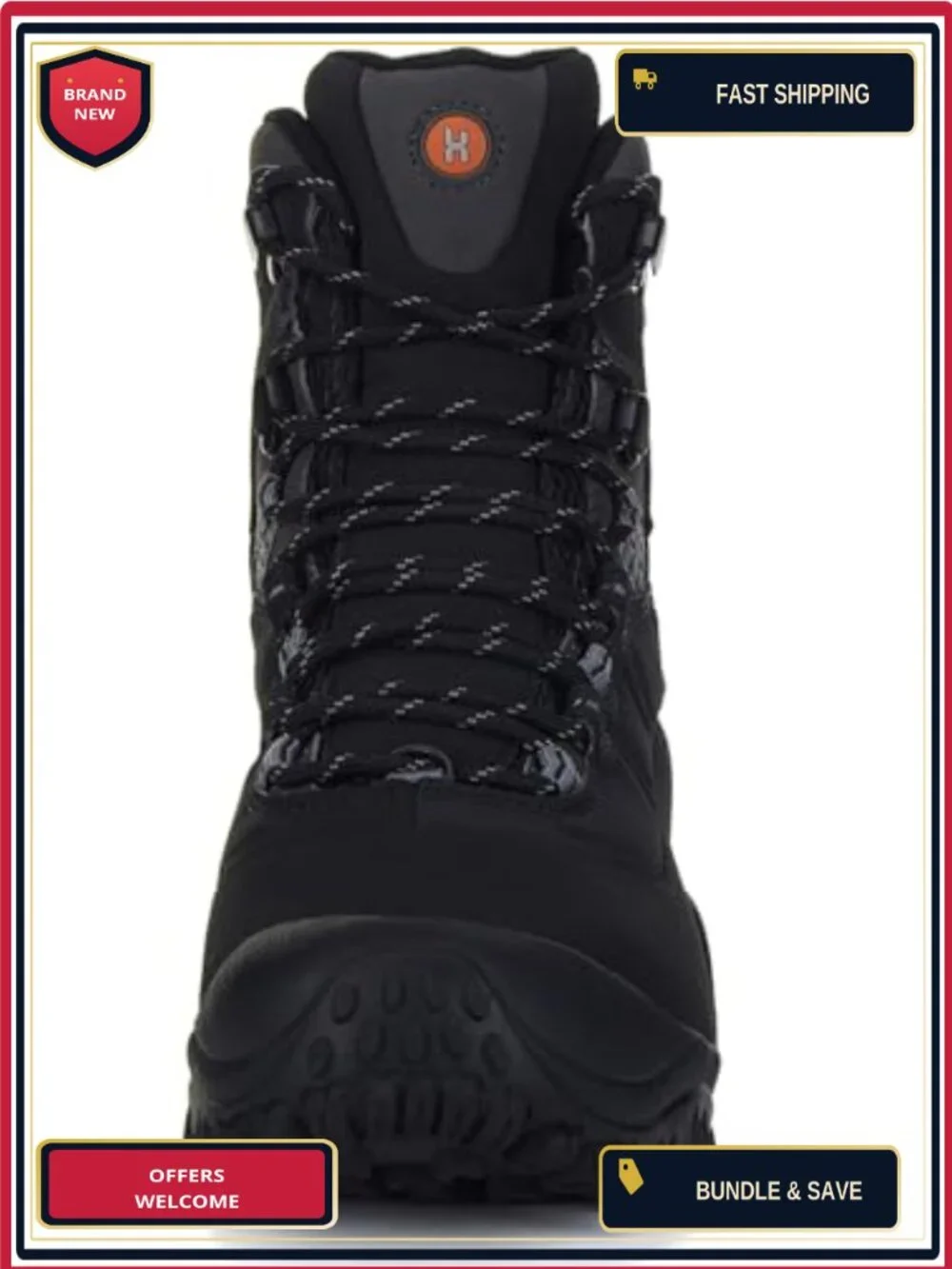 Waterproof Thinsulate Insulated Hiking Boots - Mid High-Top Lace-Up